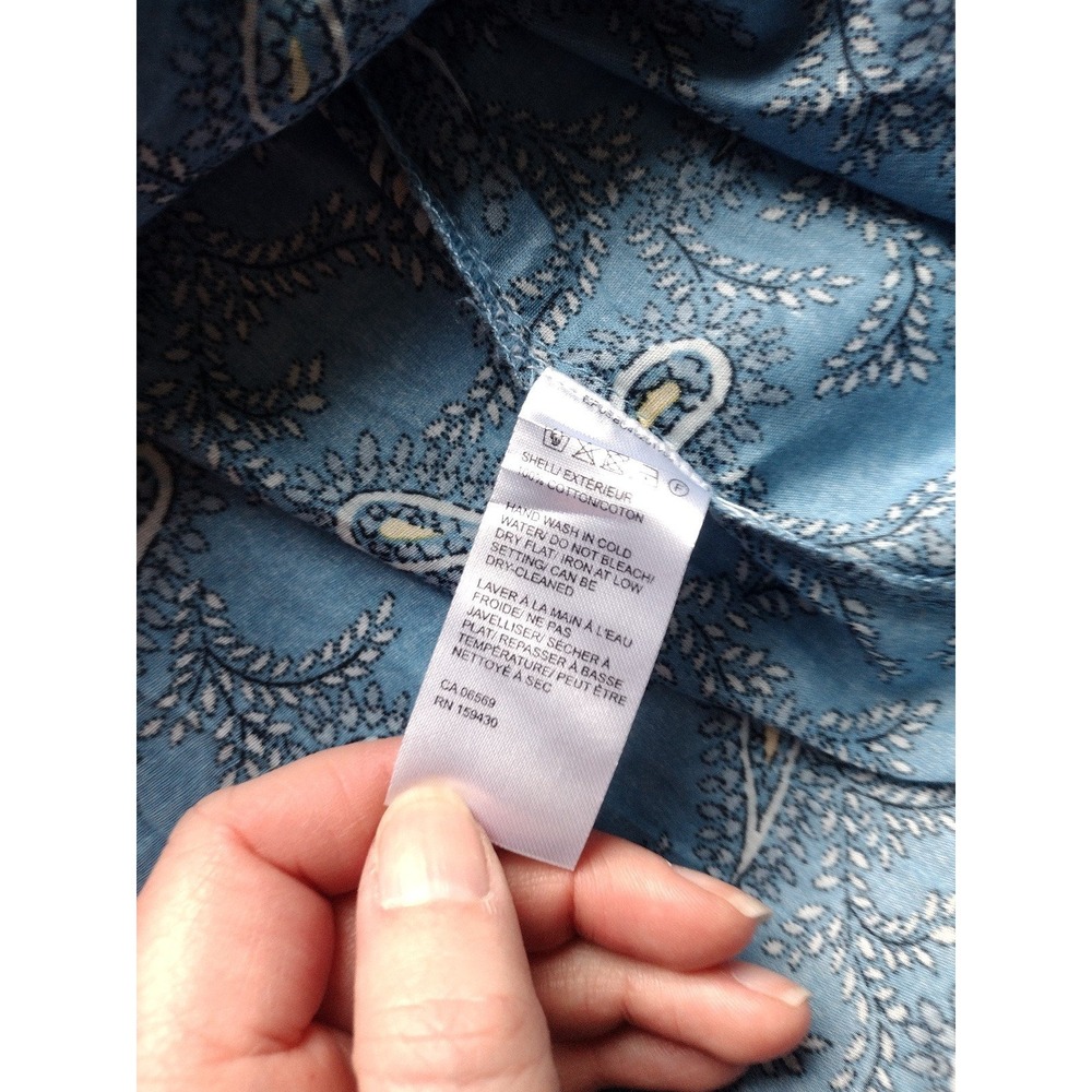Saks fifth avenue women's blue paisley blouse size medium‎ - Picture 5 of 7